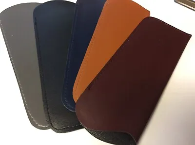 2 X FAUX LEATHER LOOK SOFT GLASSES CASES 16cm X 6cm 5 COLOURS AVAILABLE (SMALL) • £1.79