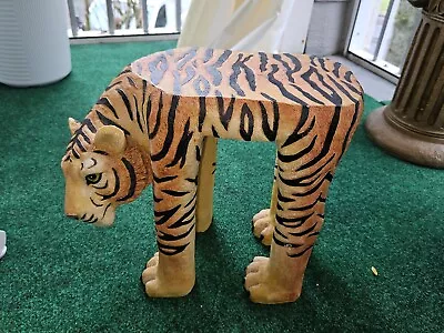 Tiger Plant Stand Stool Resin Table Vintage New 12  • $42