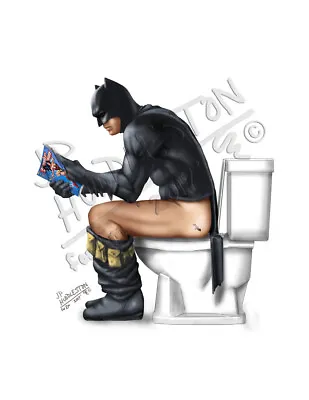 BATMAN * Superhero Bathroom Print JP Huddleston Huddlestuff Poster Art Toilet • $24.99