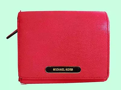 MICHAEL KORS Saffiano Zinnia Saffiano Leather Bi-Fold Wallet Msrp $108.00  • $33.17