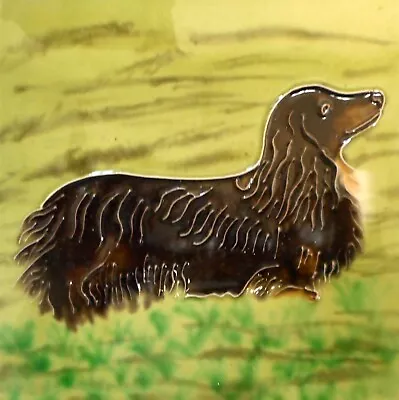 Daschund  Hand Painted Ceramic Art Tile 6 X 6 Inches With Fiberboard Back • $12.50