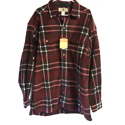 Moose Creek Men’s Plaid Flannel Long Sleeve Shirt Claret (Red/White XL) NWT • $25.95