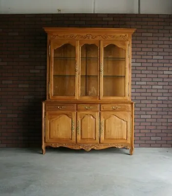 Country French Hutch ~ China Cabinet ~ Legacy China Cabinet By Ethan Allen • $3295