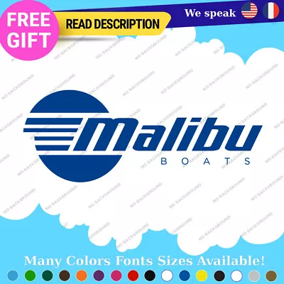 Fits Malibu Boat Decals Sticker Vinyl Yacht Sunsetter Marine Wakesetter Ski Wake • $5.57