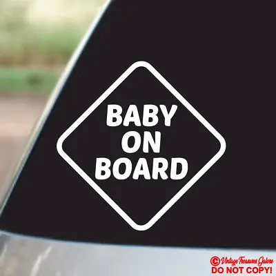 BABY ON BOARD Vinyl Decal Sticker Car Truck Rear Window Wall Bumper FUNNY MOM • $2.99