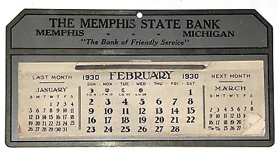 Vintage Calendar 1930. Memphis State Bank. Memphis Michigan • $15
