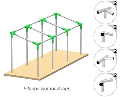 Canopy Fittings Kit 1 3/8  Slant Roof Frame Shelter Carport Deck Shed Greenhous • $99