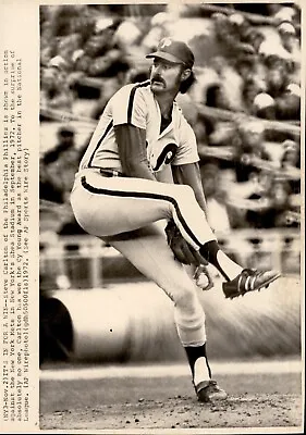 LG32 1972 AP Wire Photo STEVE CARLTON PHILADELPHIA PHILLIES Vs NEW YORK METS • $20