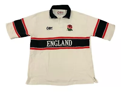 Vtg England Rugby Union Home Shirt 90s Cotton Traders XL  White (10 • £79.57