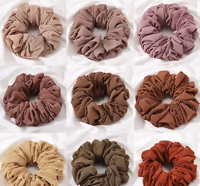 £4.90 • Buy Large Hair Scrunchie Volumiser Chiffon Elastic Hair Tie Bun Hijab Multi Colour