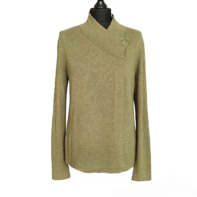 £27.99 • Buy White Stuff Khaki Green Wrap Over Cardigan Wool/Cashmere Blend SZ 10 HARDLY WORN