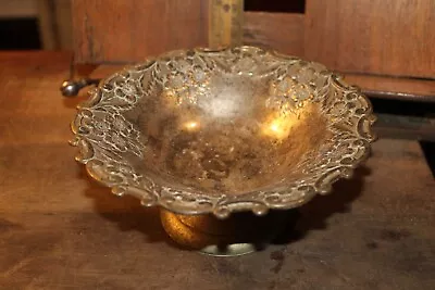 Vintage 7  Footed Candy Dish Ornate Floral Silver Plate Holiday Imports Japan • $10