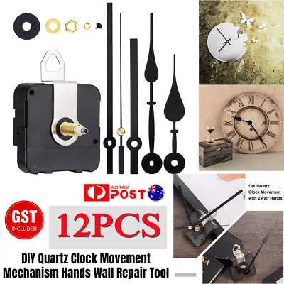 NEW DIY Quartz Clock Movement Mechanism Hands Wall Repair Tool Parts Kit • $11.43