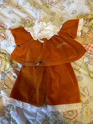 Cabbage Patch Kid Outfit Brown Velvet Trouser Suit With Hat • £10