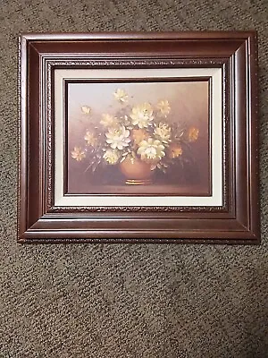 Vintage Framed ROBERT COX Floral Still Life Oil Painting  8” X 10   Signed • $50