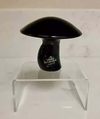 Vintage MCM Viking Glass Large Ebony Black Mushroom Paperweight Toadstool HTF • $450
