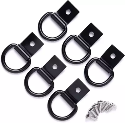 6 Pcs D-Ring Tie Down Anchors 1/4  Heavy Duty Steel Tie Down Hooks For Truck Tr • $20.79