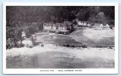 SEAL HARBOR Mount Desert Island ME ~ Aerial View SEASIDE INN Hotel  Postcard • $7.98