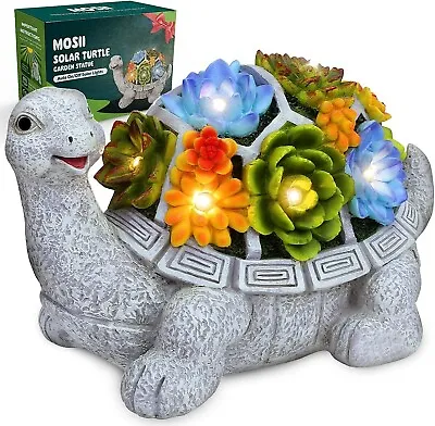 Mosii Solar Turtle Garden Statue Waterproof Ornament With 7 LED Lights - Gifts • £21.95