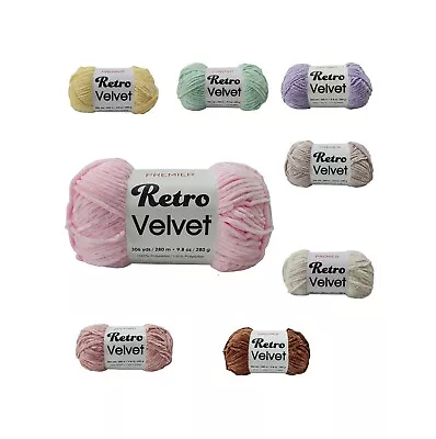 Premier RETRO VELVET Yarn 9.8oz 306 Yds Choose Color • $7.99