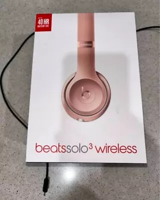 Beats Solo3 Wireless Bluetooth Headphones Rose Gold / White Like-new With Box • $80