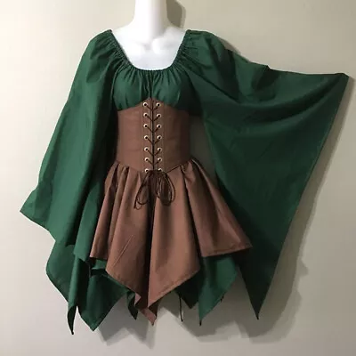 Archer Ranger Elf Fairy Elven Costume Women Gown Tunic Dress  • $39