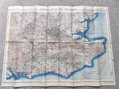 Original WW2 1943 RAF Map - ENGLAND SOUTH EAST & LONDON Operational Markings • £39