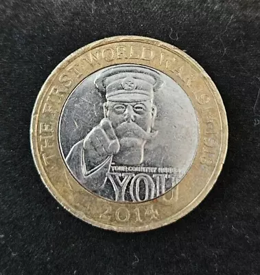 Lord Kitchener 1st World War Centenary Two Pound £2 Coin 2014. Circulated. • £3.89