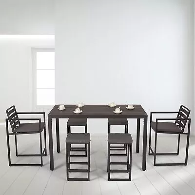 7-Piece All-Aluminum Patio Bar Table And Chairs Set W/ 2 Chairs 4 StoolsTable • $656
