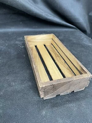 £4.99 • Buy Wooden Crate Brown Storage Box Display Tray Christmas Hamper Small Long