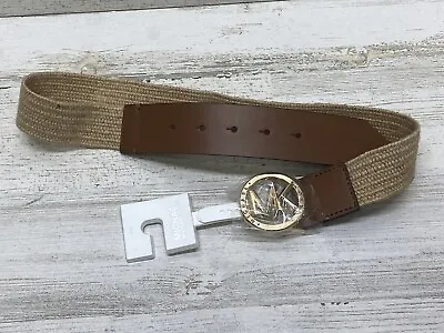 Michael Kors 558580 Women's MK Logo Plaque Stretch Straw Belt Small / Medium • $29.99