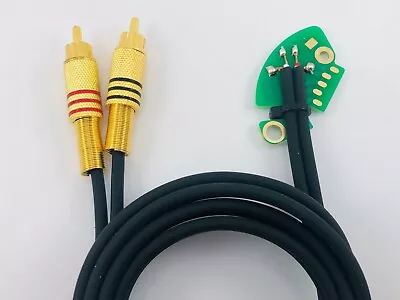 Cable Rca Record Player Technics Sl 1200 MK3 Soldered On PCB Green 125 CM 1V • $36.33