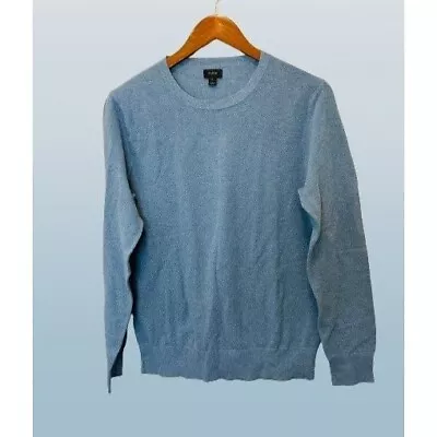 J.CREW Waffled Cotton Cashmere Crewneck Light Blue Long Sleeve Pullover Size Sma • $24.99