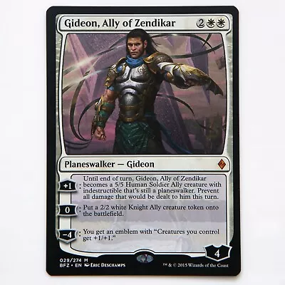 Magic MTG - Gideon Ally Of Zendikar - Planeswalker - Battle For Zendikar - NM • £4.11