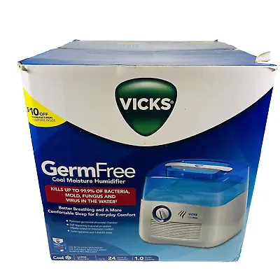 Vicks 1 Gallon GermFree Cool Mist Humidifier V3900 White/Blue Factory Sealed • $19.95