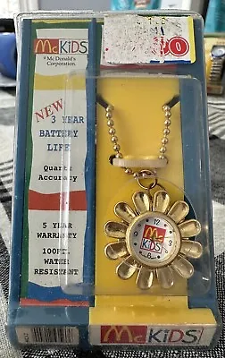 Vintage NEW McKids Mcdonalds Kids Watch MCK2 Metal FLOWER On Chain Japan Movt. • $44.95