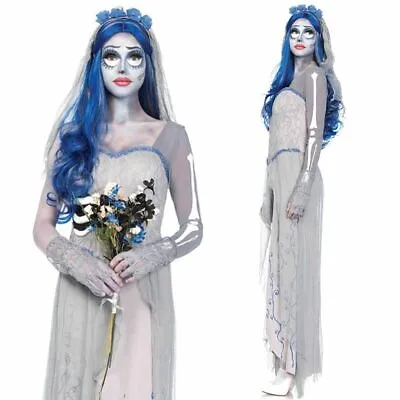 £21.23 • Buy Horror Ladies Corpse Bride Costume Zombie Corpse Fancy Dress Womens Halloween 