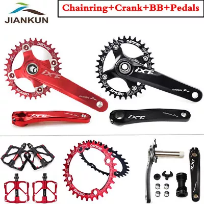 $13.69 • Buy MTB Bike Crankset 104BCD 170mm Crank Arm BB 32T-38T Chainring Bicycle Pedal