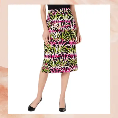 £28.77 • Buy Kasper Avocado Multi Print Midi Skirt Size Petite XL