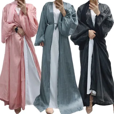 £26.16 • Buy Dubai Abaya Open Kimono Womens Kaftan Cardigan Islmaic Maxi Dress Turkish Robe