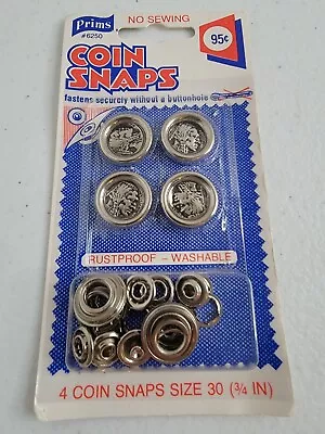 Prims #6250 Coin Snaps Fasteners American Indian Themed 4-Pack Vintage Sewing • $5.99