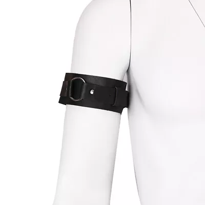 Men PU Leather Armband Bracelet Harness Belts Adjustable Bondage Body Cage Arm • £5.45