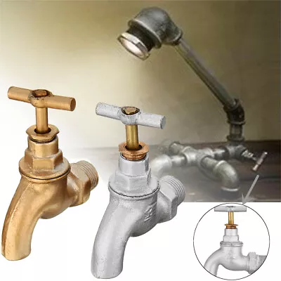 Retro Switch Valve Steampunk Light Industrial Pipe Table Lamp Parts Gold/Silver • $12.87