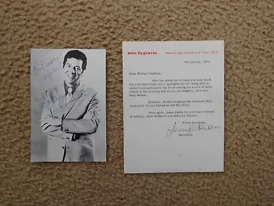 Max Bygraves Hand Signed Autograph 6x4  Photo + Letter 1972 • £2.50