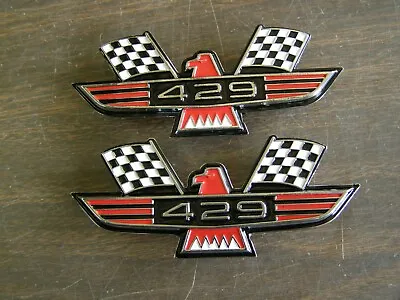 Ford 429 Crossed Flag Fender Emblems Red Mustang Fairlane Galaxie Falcon 1969 + • $187.31