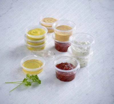 Clear Plastic Reusable Sauce Containers With Lids | Cups/Pot/Tub/Deli/Takeaway • £9.95