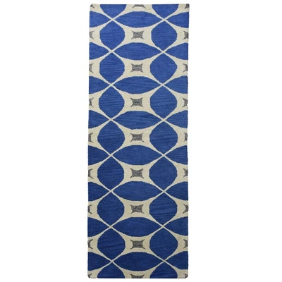 $198.40 • Buy Blue Modern Trellis Area Rug Hand-tufted Wool All Sizes Available!