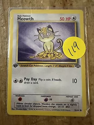 Pokémon TCG Meowth Jungle 56/64 Regular 1st Edition Common • $1.99