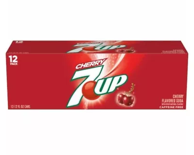 7UP CHERRY Flavored Soda Pop  (1) 12 Pack Of 12 Oz Cans • £15.39