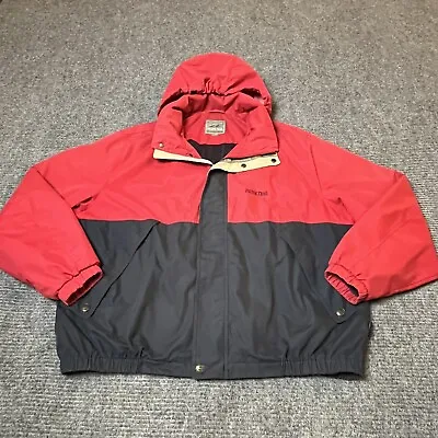 Pacific Trail Jacket Mens 2XL Red Windbreaker Full Zip Lined Hood Vintage • $13.12